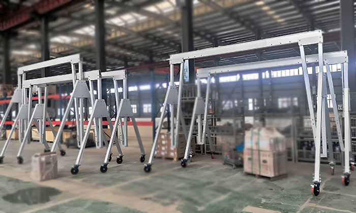 Anti-dump portable aluminum alloy A-type gantry crane